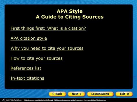 how to cite things in apa