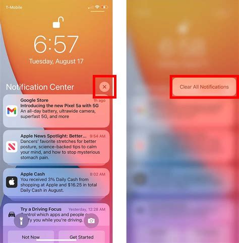 how to clear all notifications on iphone