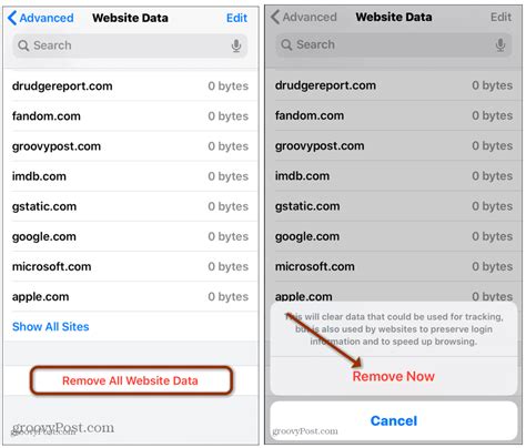 how to clear data from safari