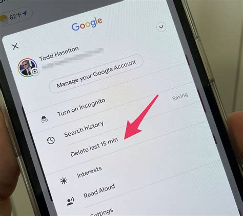 how to clear history in google iphone