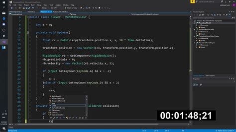 how to code a game in unity