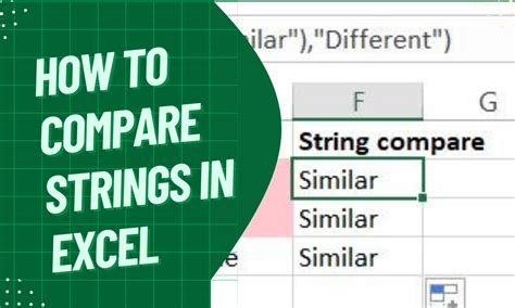 how to compare strings in excel