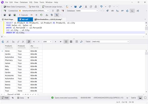 how to compare two columns in sql