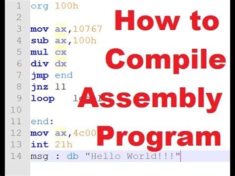 how to compile assembly code in windows