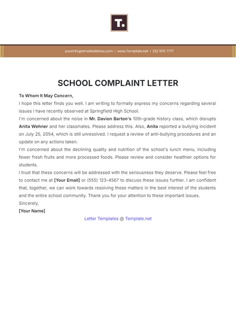 how to complain about a school