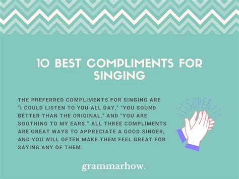 how to compliment someones singing voice as a