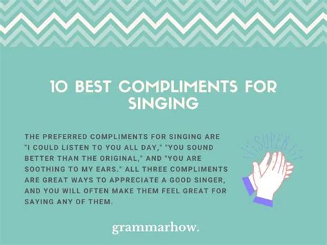 how to compliment someones singing voice to be