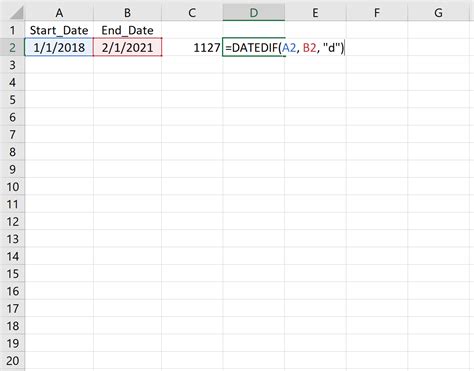 how to compute date difference in excel