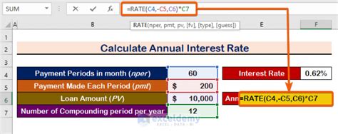how to compute interest rate in excel