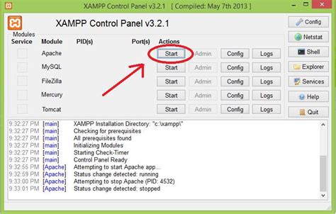 how to configure apache server in xampp