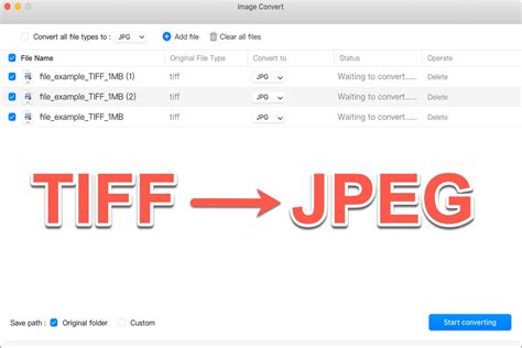 how to convert a tiff to jpeg