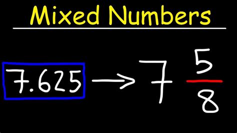 How To Convert Mixed Numbers Into Fractions Youtube Convert Mixed Numbers To Fractions - Convert Mixed Numbers To Fractions