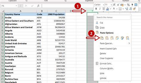 how to copy column headings in excel
