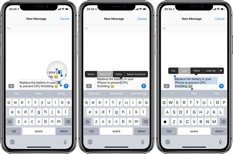 how to copy text in iphone