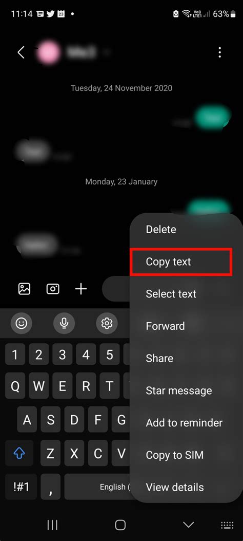 how to copy text messages on android
