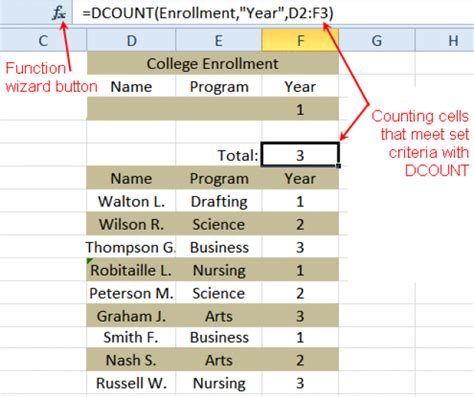 how to count records in excel