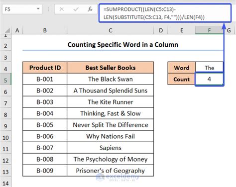 how to count same words in excel
