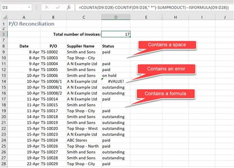 how to count strings in excel