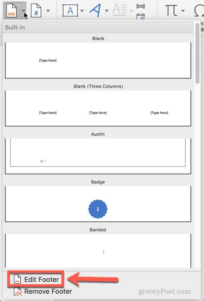 how to create a footer in word