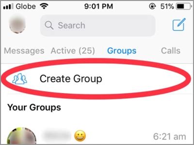 how to create a group in messenger