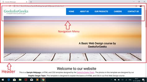 how to create a header in html