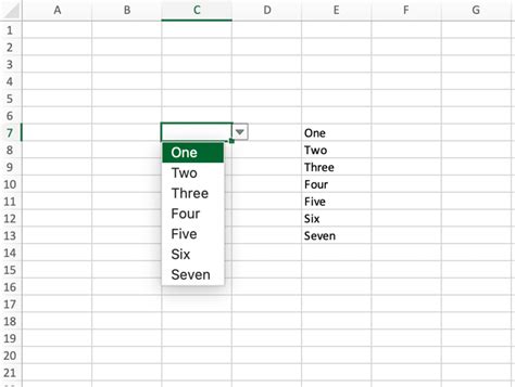 how to create a listbox in excel
