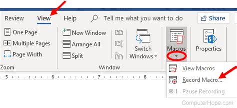 how to create a macro in word