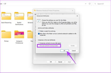 how to create a password in folder