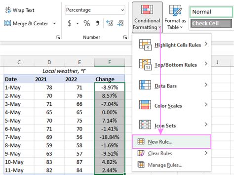 how to create a rule in excel