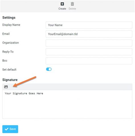 how to create a signature in webmail