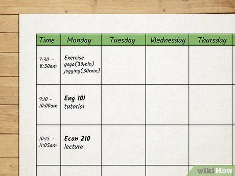 how to create a timetable for study