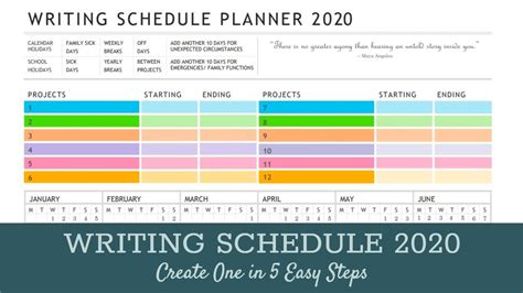 How To Create A Writing Schedule And Why Plan For Writing - Plan For Writing