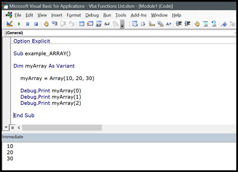 how to create an array in vba