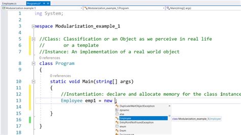 how to create an object in c#