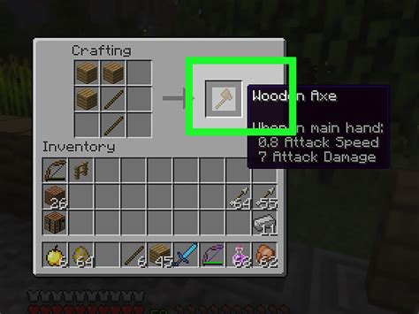 how to create axe in minecraft