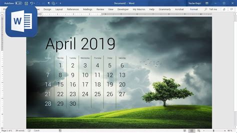 how to create calendar in ms word