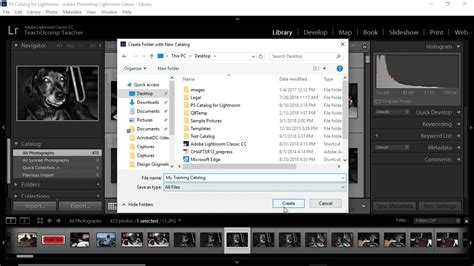 how to create catalog in lightroom