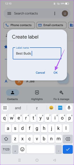 how to create contact application in android