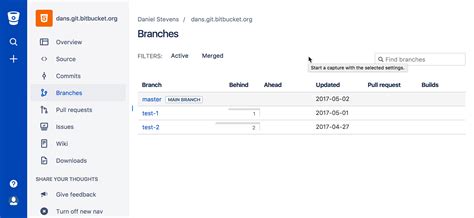 how to create develop branch in bitbucket