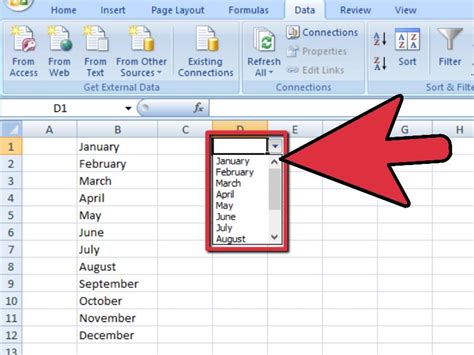 how to create dropbox in excel