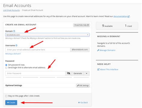 how to create email accounts