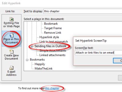 how to create internal links in word