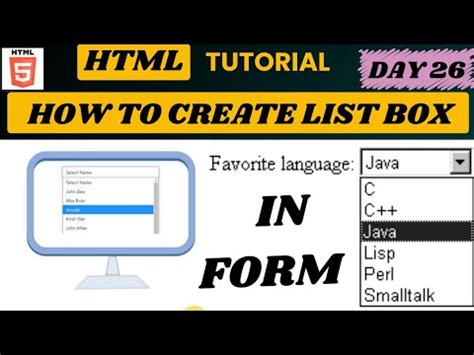 how to create listbox in html