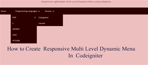 how to create menu in codeigniter