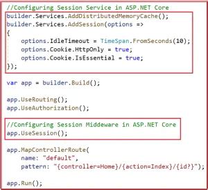 how to create sessions in asp net