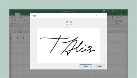 how to create signature in excel