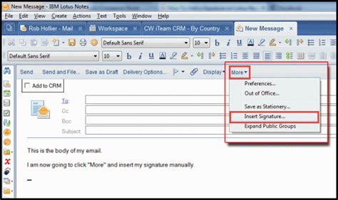 how to create signature in lotus notes