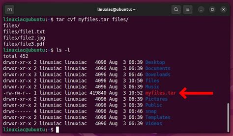 how to create tar file in unix