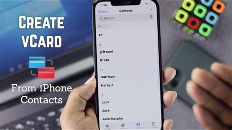 how to create vcard file in iphone