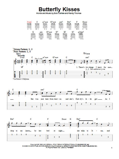 how to dance to butterfly kisses chords printable